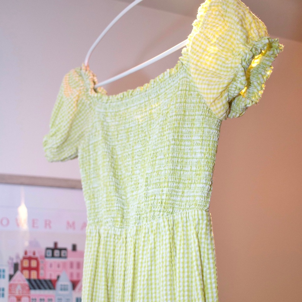 Lush lime green gingham dress